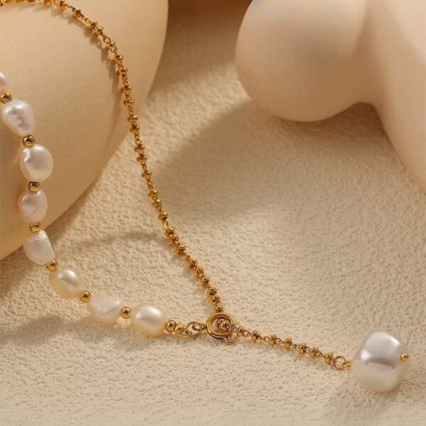 Myrtilus Women’s Pearl Fringe Pendant Necklace