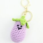 Myrtilus Eggplant – A Handmade 100% Acrylic Crochet Keychain by Myrtilus