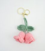 Myrtilus Bellflower – A Handmade 100% Acrylic Crochet Flower Keychain by Myrtilus