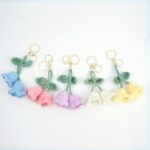 Myrtilus Bellflower – A Handmade 100% Acrylic Crochet Flower Keychain by Myrtilus