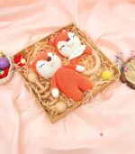 Myrtilus 3-Piece Fox Teether Gift Set – Handmade 100% Cotton Baby Toys by Myrtilus