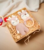 Myrtilus Crochet Teether Set – 3-Piece 100% Cotton Baby Toys Gift by Myrtilus