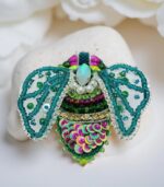 Emerald Leaf – Handmade Enchanted Green Bug Brooch