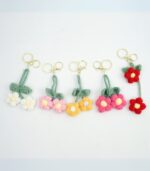 Floral Duo – A Handmade Crochet Flower Keychain Charm by Myrtilus