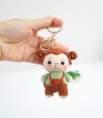 Myrtilus Monkey Dragon – A Handmade 100% Acrylic Crochet Keychain by Myrtilus