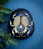 Myrtilus Moonlit Wing – Handmade Celestial White Bug Brooch