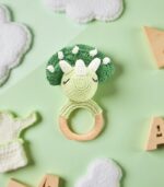 Myrtilus Crochet Dinosaur Teether – Handmade in Cotton