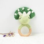 Myrtilus Crochet Dinosaur Teether – Handmade in Cotton