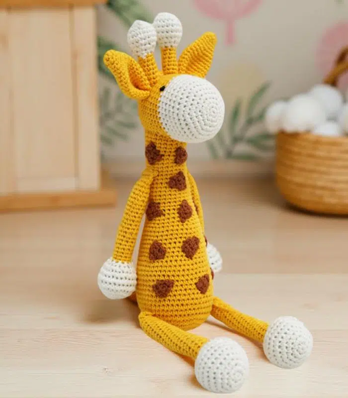 Myrtilus Giraffe – A Handmade 100% Cotton Crochet Animal Toy by Myrtilus