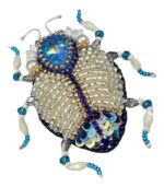 Myrtilus Moonlit Wing – Handmade Celestial White Bug Brooch