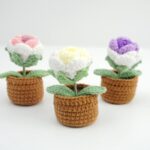 Myrtilus Rose – A Handmade 100% Acrylic Crochet Flower Pot Decoration by Myrtilus