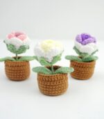 Myrtilus Rose – A Handmade 100% Acrylic Crochet Flower Pot Decoration by Myrtilus