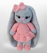 Myrtilus Rose Bunny – A Handmade 44cm Crochet Plush Bunny