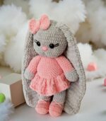 Myrtilus Rose Bunny – A Handmade 44cm Crochet Plush Bunny