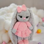 Myrtilus Rose Bunny – A Handmade 44cm Crochet Plush Bunny
