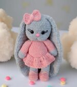 Myrtilus Rose Bunny – A Handmade 44cm Crochet Plush Bunny