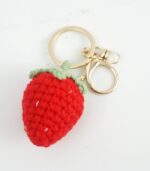 Myrtilus Strawberry – A Handmade Plush Crochet Keychain by Myrtilus