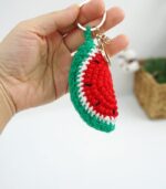 Myrtilus Watermelon – A Handmade Crochet Fruit Keychain by Myrtilus