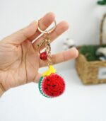Myrtilus Watermelon – A Handmade 100% Acrylic Crochet Keychain by Myrtilus