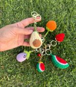 Handmade Crochet Avocado Keychain by Myrtilus