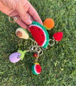 Myrtilus Watermelon – A Handmade Crochet Fruit Keychain by Myrtilus