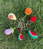 Myrtilus Eggplant – A Handmade 100% Acrylic Crochet Keychain by Myrtilus