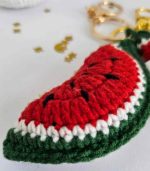 Myrtilus Watermelon – A Handmade Crochet Fruit Keychain by Myrtilus