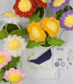Myrtilus Thread Daisy Sunflower – Handmade Knitted Flower