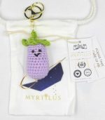 Myrtilus Eggplant – A Handmade 100% Acrylic Crochet Keychain by Myrtilus