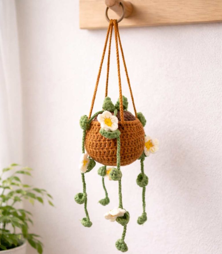 Myrtilus Crochet Hanging Basket – Handmade Plant Decor