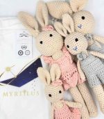 Handmade Crochet Rabbit Doll Set by Myrtilus