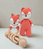 Myrtilus 3-Piece Fox Teether Gift Set – Handmade 100% Cotton Baby Toys by Myrtilus