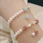 Myrtilus 14K Gold-Plated Aquamarine & Strawberry Crystal Bracelet