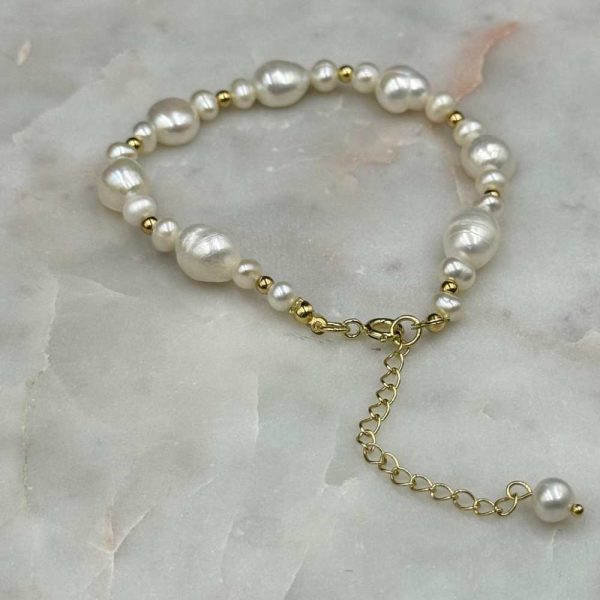 Myrtilus 14K Gold-Plated Baroque Freshwater Pearl Bracelet