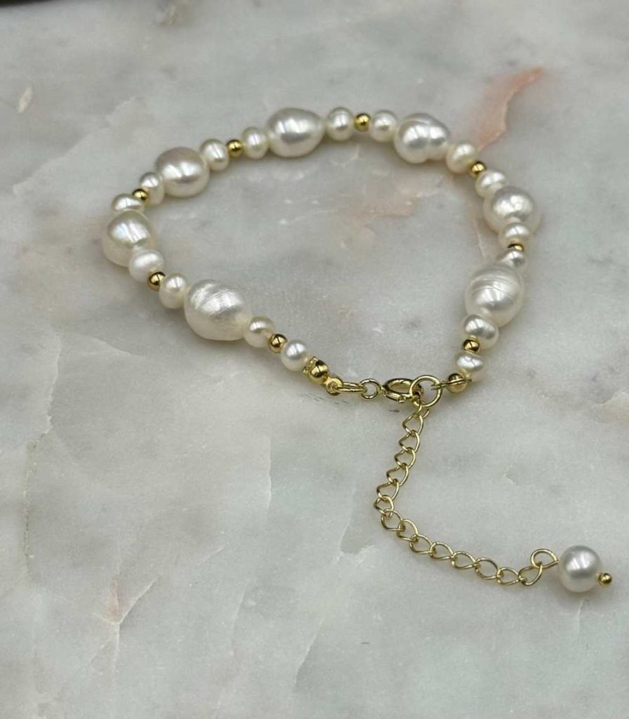 Myrtilus 14K Gold-Plated Baroque Freshwater Pearl Bracelet