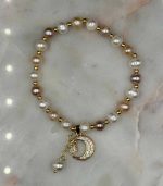 Myrtilus 14K Gold-Plated Pearl Bracelet – Moon & Star Charm