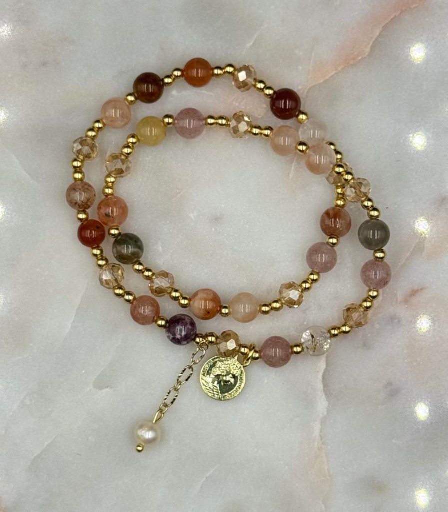 Myrtilus 14K Gold-Plated Vintage Crystal Strand Bracelet