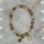 Myrtilus 14K Gold-Plated White Crystal & Rose Quartz Bracelet