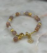 Myrtilus 14K Gold-Plated White Crystal & Rose Quartz Bracelet
