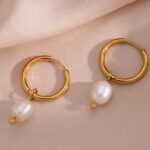 Myrtilus 18K Gold-Plated Drop Earrings – Handmade with Freshwater Pearls