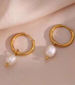 Myrtilus 18K Gold-Plated Drop Earrings – Handmade with Freshwater Pearls