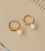 Myrtilus 18K Gold-Plated Drop Earrings – Handmade with Freshwater Pearls