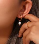 Myrtilus 18K Gold-Plated Drop Earrings – Handmade with Freshwater Pearls