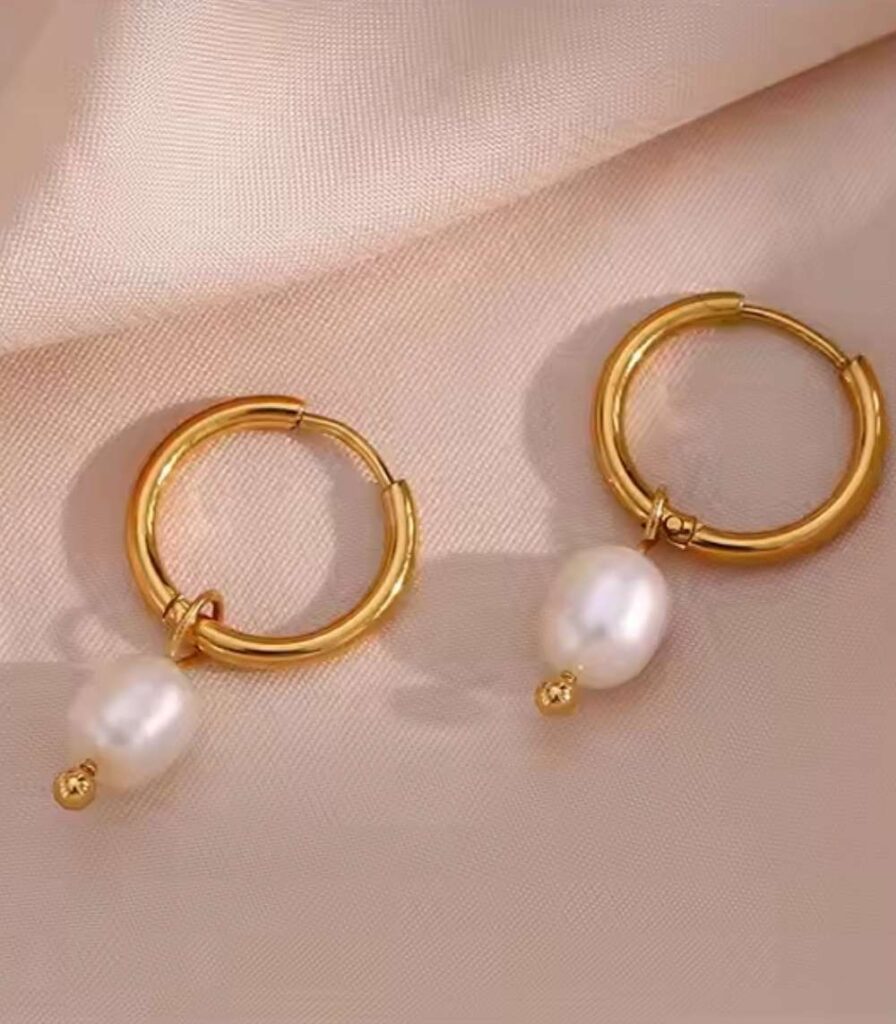 Myrtilus 18K Gold-Plated Drop Earrings – Handmade with Freshwater Pearls