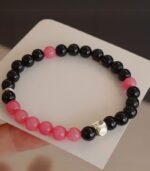 Myrtilus Black Obsidian & Rose Quartz Healing Bracelet