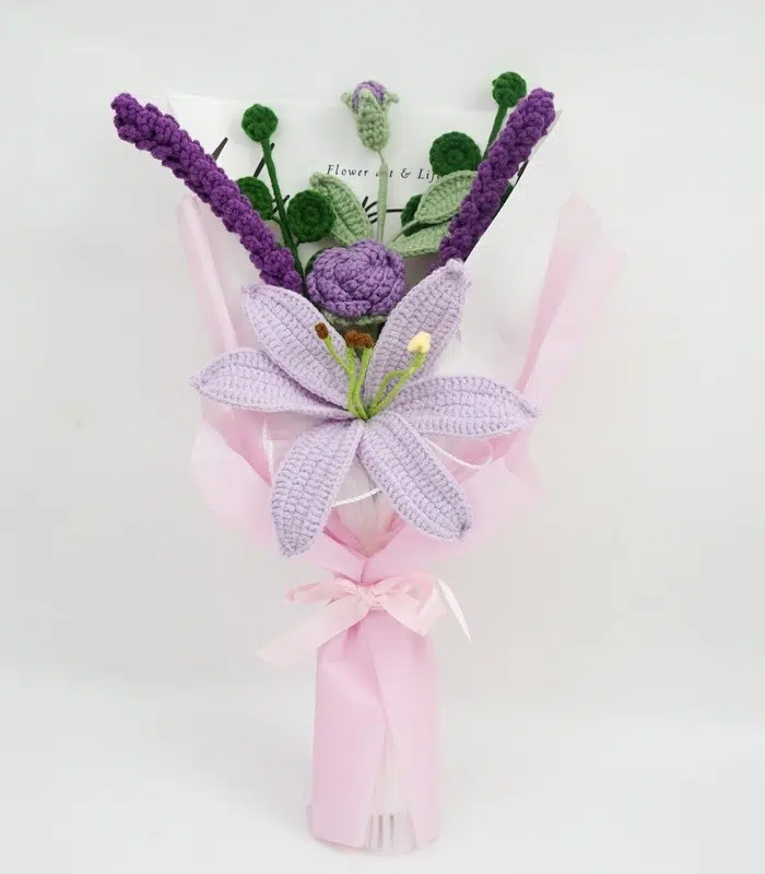 Myrtilus Bouquet Knitted Crochet Thai Flower Rose