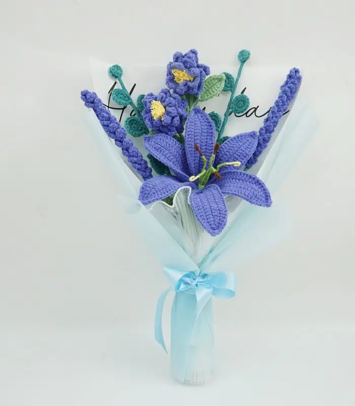 Myrtilus Bouquet Knitted Crochet Thai Flower Rose