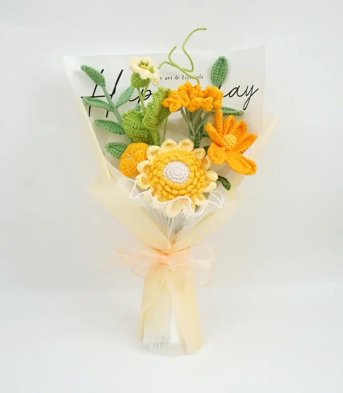 Myrtilus Bouquet Knitted Crochet Thai Flower Rose