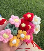 Myrtilus Crochet Floral Duo Keychain – Handmade