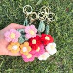 Myrtilus Crochet Floral Duo Keychain – Handmade